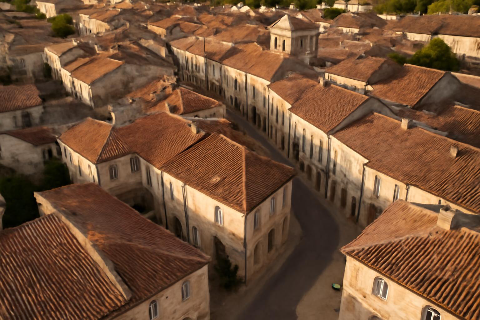 Vue aérienne d'une ville française